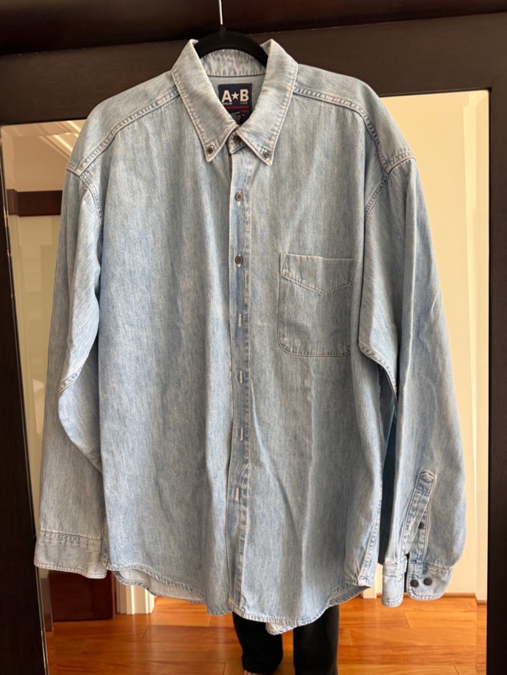 Light Blue Denim Button-Down Shirt